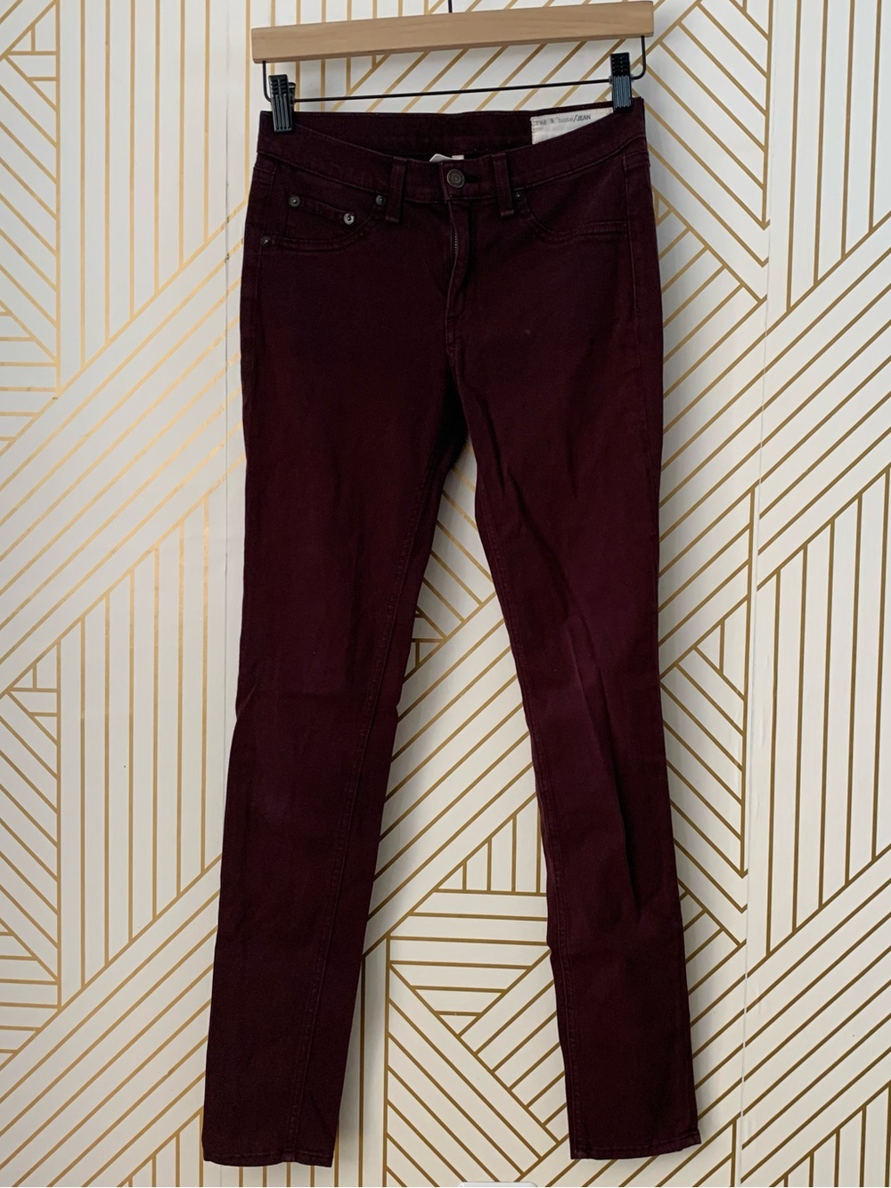 Rag & Bone / JEAN The Legging legging  Mulberry Stretch 27 maroon skinny Jean